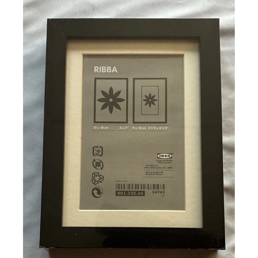 Sealed IKEA Ribba Black Photo Frame 13x18 cm Fits 5x7